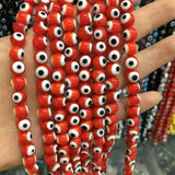 6mm Evil Eye 8mm Glaze Bead Red Eyes String of Beads for DIY