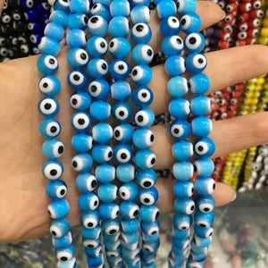 6mm Evil Eye 8mm Glaze Bead Red Eyes String of Beads for DIY