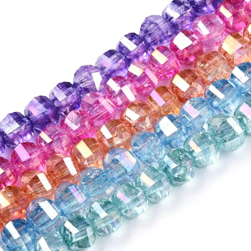 8mm Transparent Faceted Glass Beads Strands for DIY Jewelry Making