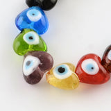 5 Strand Mix Lampwork Heart Eye Beads for DIY Jewelry, 24pcs/strand