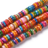 5 Strand Shell Flat Round Beads Mix DIY Jewelry Making
