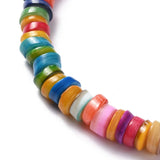 5 Strand Shell Flat Round Beads Mix DIY Jewelry Making