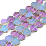 5 Strand Purple Heart Flat Glass Spacer Beads for Jewelry Making DIY