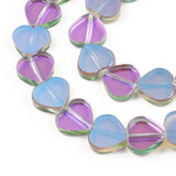 5 Strand Purple Heart Flat Glass Spacer Beads for Jewelry Making DIY