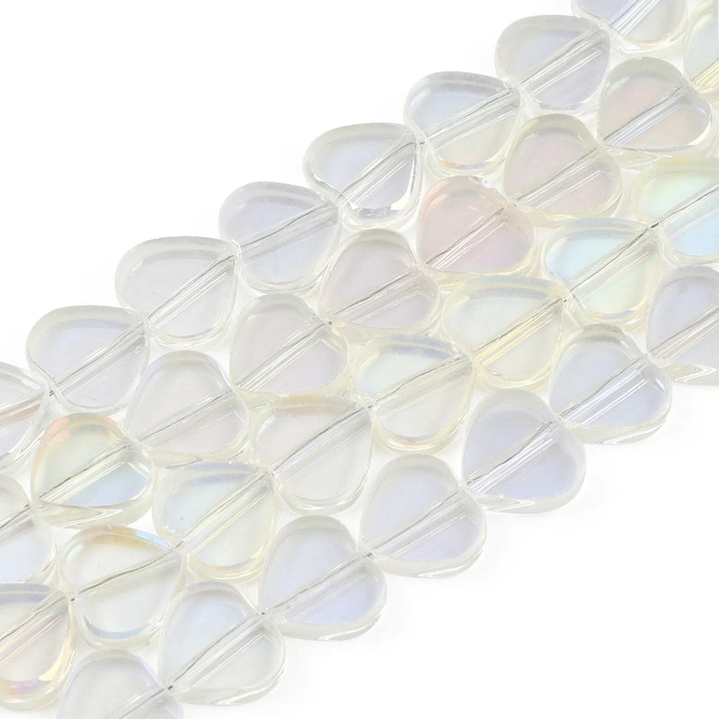 5 Strand Purple Heart Flat Glass Spacer Beads for Jewelry Making DIY