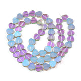 5 Strand Purple Heart Flat Glass Spacer Beads for Jewelry Making DIY