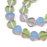 5 Strand Purple Heart Flat Glass Spacer Beads for Jewelry Making DIY