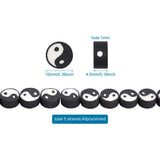 Taiji Pattern Clay Beads Strand for DIY Bracelet Necklace