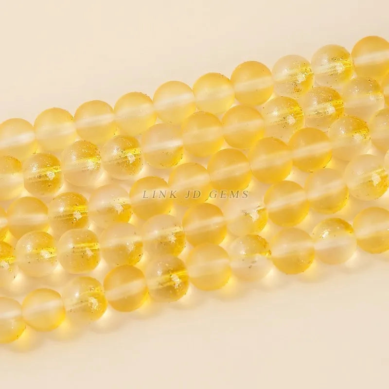 5 Strands/Lot Colorful Frost Golden Glass Beads 4-10mm Loose Spacer