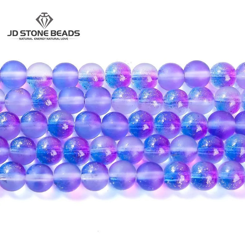 5 Strands/Lot Colorful Frost Golden Glass Beads 4-10mm Loose Spacer