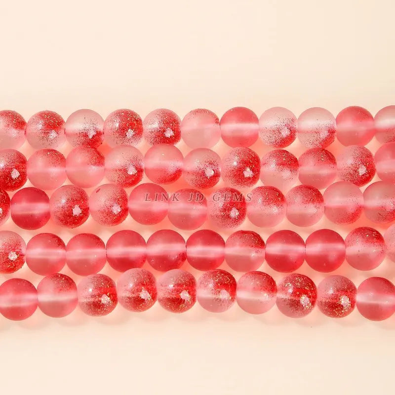 5 Strands/Lot Colorful Frost Golden Glass Beads 4-10mm Loose Spacer