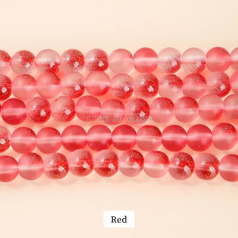 5 Strands/Lot Colorful Frost Golden Glass Beads 4-10mm Loose Spacer