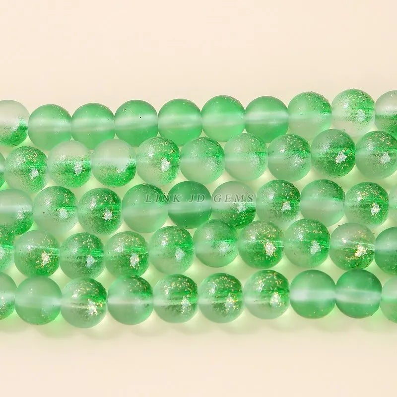 5 Strands/Lot Colorful Frost Golden Glass Beads 4-10mm Loose Spacer