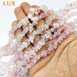 Rose Quartz Beads Raw Plain Drops Pink Stone 32 Inch Strand