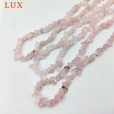 Rose Quartz Beads Raw Plain Drops Pink Stone 32 Inch Strand