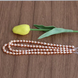 (5 Strands/lot)7-8mm Natural Freshwater Pearl Oval Rice Shape