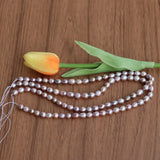(5 Strands/lot)7-8mm Natural Freshwater Pearl Oval Rice Shape
