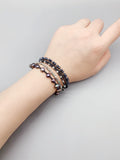 Freshwater Pearl Bracelet Navy Crystals Silver Beads