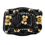Wooden Bead Double Row Hair Insert Comb Hair Clip Hair Accessories