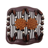 Wooden Bead Double Row Hair Insert Comb Hair Clip Hair Accessories