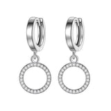 925 Sterling Silver Crystal Zirconia Drop Earring Geometric Jewelry for Women