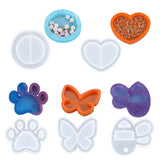 Resin Shaker Molds Bee Round Heart Paw Butterfly Silicone Keychain Mold