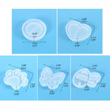 Resin Shaker Molds Set - Bee Round Heart Cat's Paw Butterfly Epoxy Quick