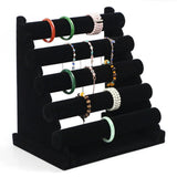 5 Tier Velvet Jewelry Display Holder Stand
