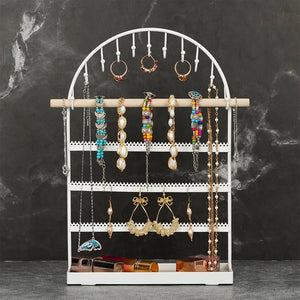 Wooden Tray 5 Tier Necklace Holder Earring Organizer