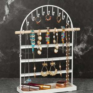 Wooden Tray 5 Tier Necklace Holder Earring Organizer
