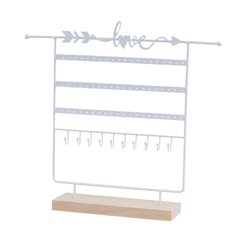 5 Tier Jewelry EarOrganizer Stand Showcase Iron for Closet Countertop Home