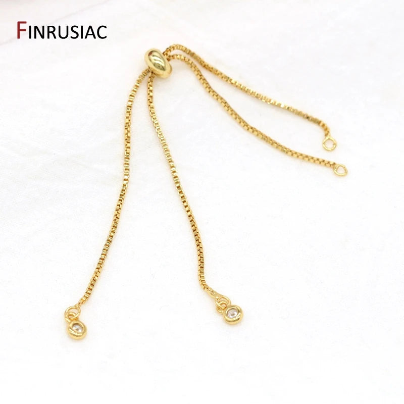 Adjustable Chain for DIY Bracelet, Gold-Plated Bracelets Chain