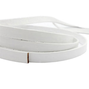 5 Yards 10mm Flat Leather Cord Bracelet Making Key Ring Handband Strap