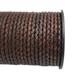 5 Yards Distressed Brown Leather Bolos Tie 3mm Braided Strap for Jewelry Making