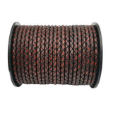 5 Yards Distressed Brown Leather Bolos Tie 3mm Braided Strap for Jewelry Making