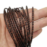 5 Yards Distressed Brown Leather Bolos Tie 3mm Braided Strap for Jewelry Making