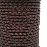 5 Yards Distressed Brown Leather Bolos Tie 3mm Braided Strap for Jewelry Making