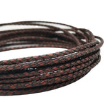 5 Yards Distressed Brown Leather Bolos Tie 3mm Braided Strap for Jewelry Making