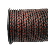 5 Yards Distressed Brown Leather Bolos Tie 3mm Braided Strap for Jewelry Making