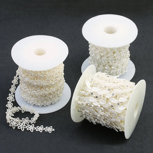 5 Yards Leaf Flower Shape ABS Pearl Beads Chain for Jewelry Making