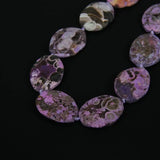 Faceted Ocean Stone Oval Beads Slab Pendants Strand Natural Stones