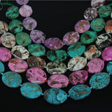 Faceted Ocean Stone Oval Beads Slab Pendants Strand Natural Stones