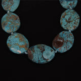 Faceted Ocean Stone Oval Beads Slab Pendants Strand Natural Stones