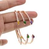 European cz Charm Bead Cuff Bangle & Bracelet Jewelry