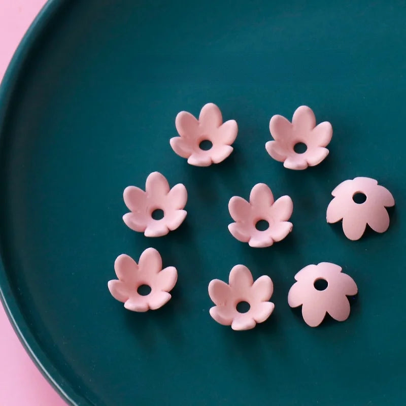 Retro Small 6 Petals Spray Paint Flowers DIY Earrings Jewelry Materials