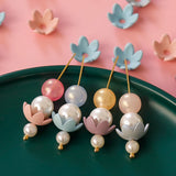 Retro Small 6 Petals Spray Paint Flowers DIY Earrings Jewelry Materials