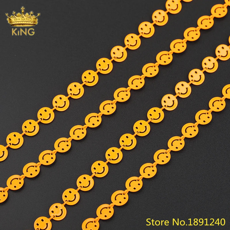5m Smiling Face Chain, High Metal Beads, DIY Bracelet Necklace