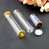 5-Pack Glass Vials with Hanging Caps for Necklace Pendant