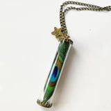 5-Pack Glass Vials with Hanging Caps for Necklace Pendant