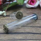 5-Pack Glass Vials with Hanging Caps for Necklace Pendant